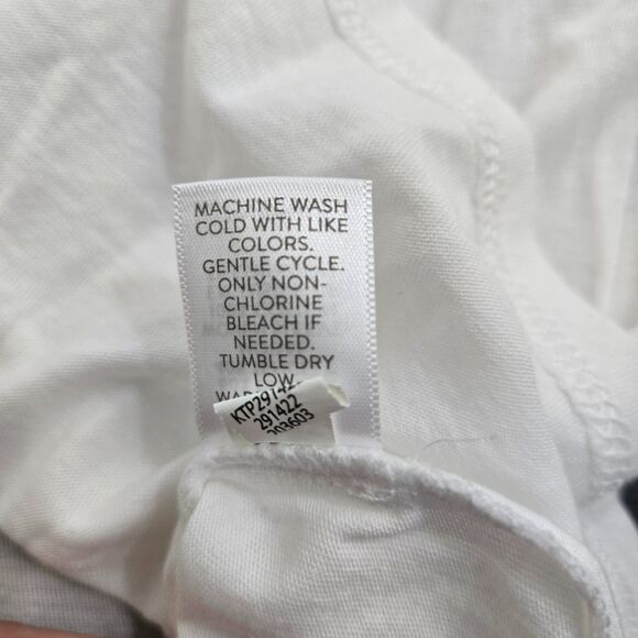 J. Jill Women XS White Button Front 3/4 Eyelet Lace Sleeve Peasant Top - Picture 8 of 11